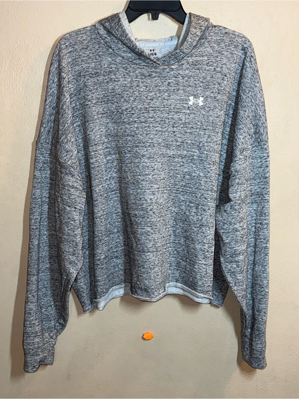 Under Armour Women’s Heather Gray Cropped Hoodie Sz Lg